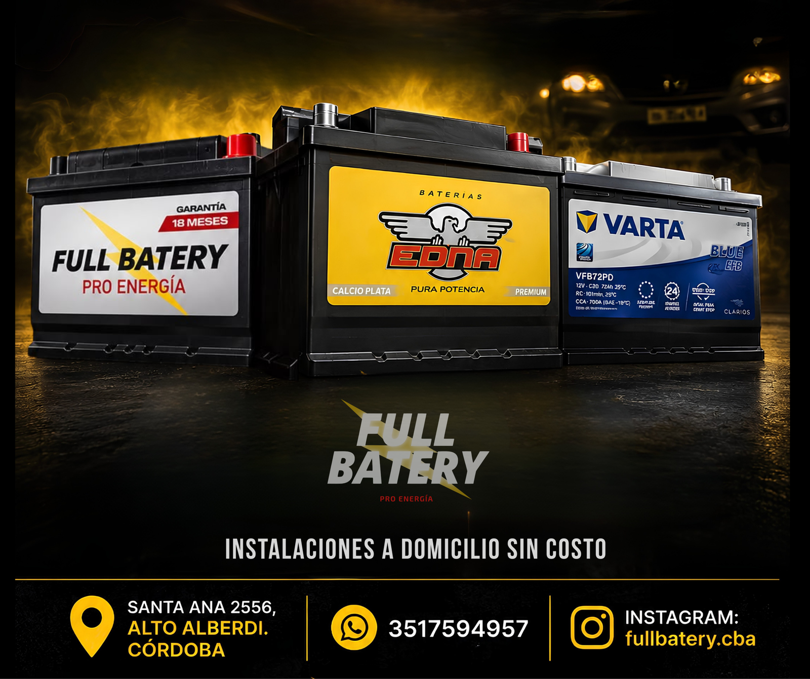 Instalación profesional de baterías a domicilio en Córdoba